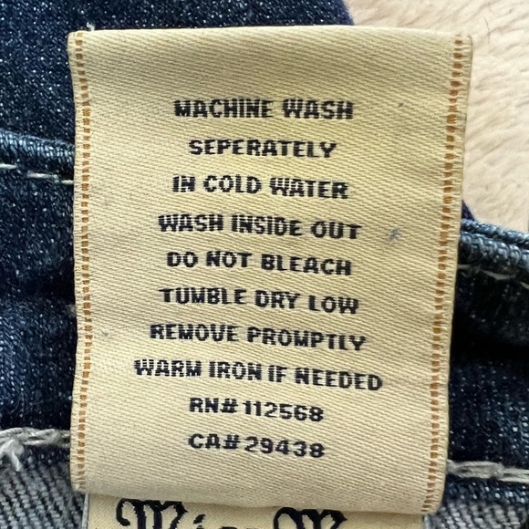 Miss Me Embellished Distressed Boot Cut Blue Jeans - Size 30 - Picture 14 of 16